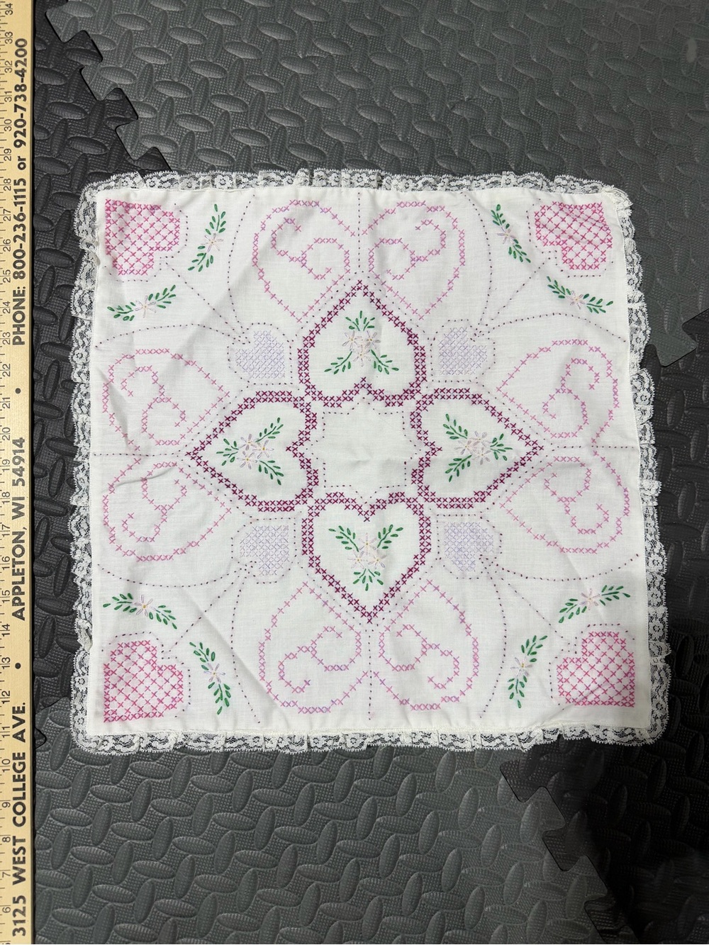 Handmade Heart and Lace Embroidery